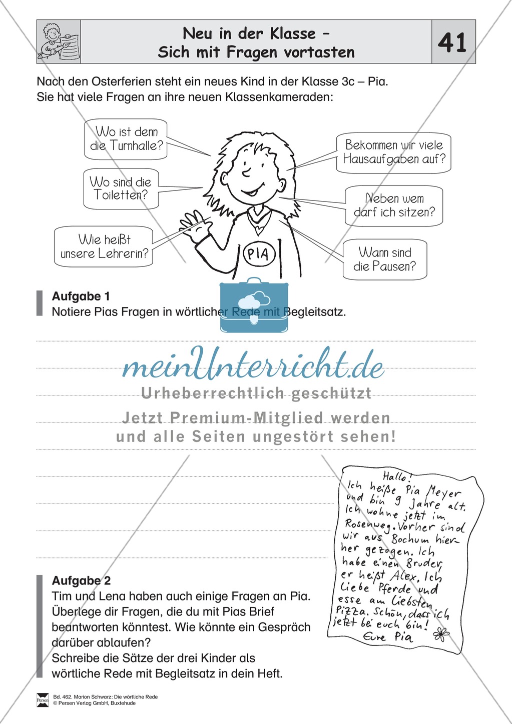 Die wörtliche Rede - Umfassendes Übungsmaterial für die 3./4. Klasse: Merkblätter, Arbeitsblätter und Lösungsblätter Preview 38