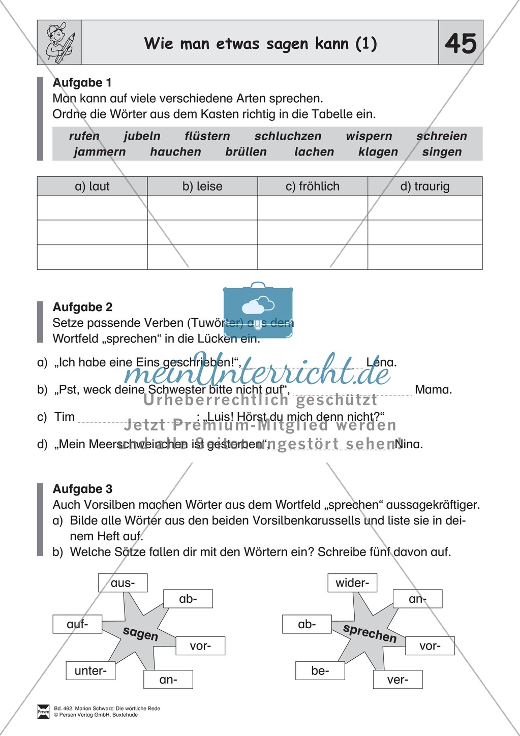 Die wörtliche Rede - Umfassendes Übungsmaterial für die 3./4. Klasse: Merkblätter, Arbeitsblätter und Lösungsblätter Preview 40