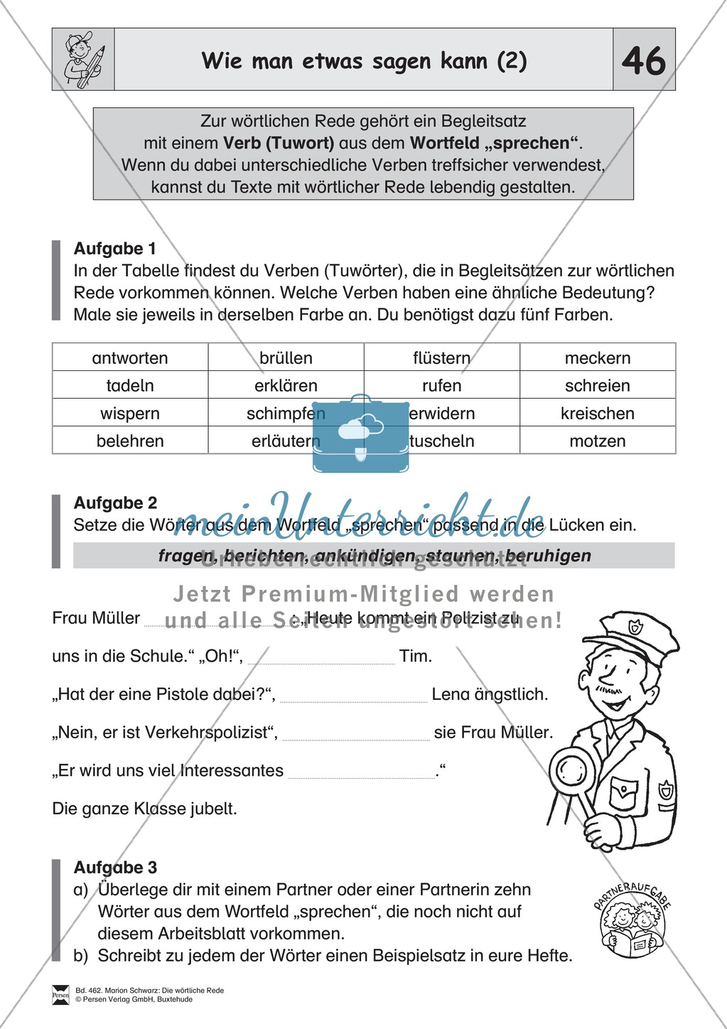 Die wörtliche Rede - Umfassendes Übungsmaterial für die 3./4. Klasse: Merkblätter, Arbeitsblätter und Lösungsblätter Preview 41