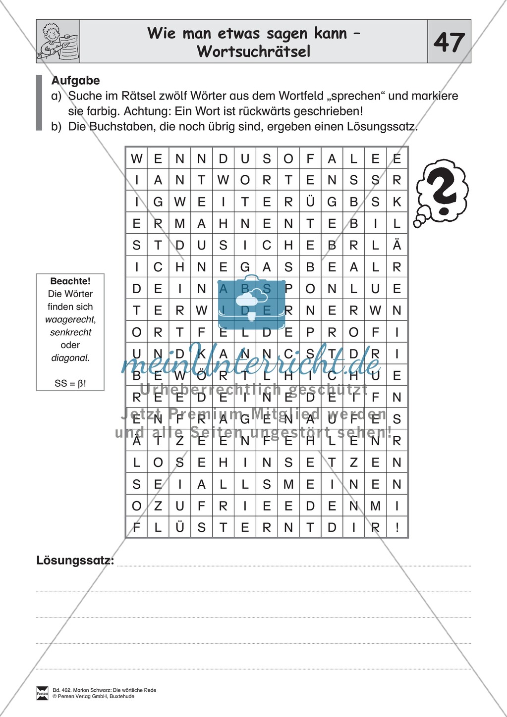 Die wörtliche Rede - Umfassendes Übungsmaterial für die 3./4. Klasse: Merkblätter, Arbeitsblätter und Lösungsblätter Preview 42
