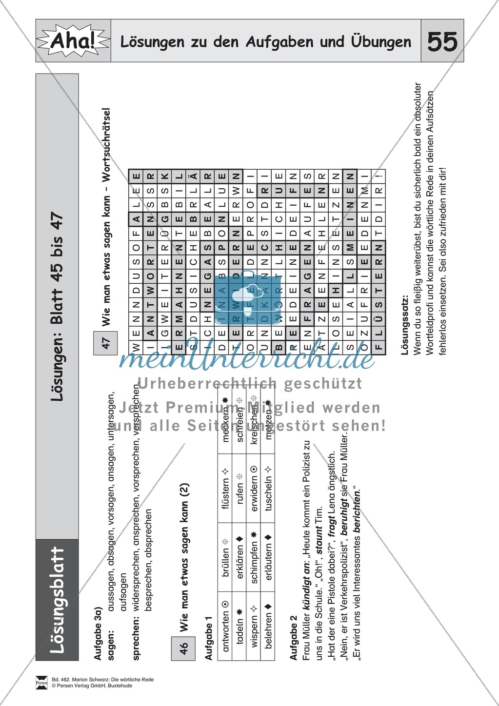 Die wörtliche Rede - Umfassendes Übungsmaterial für die 3./4. Klasse: Merkblätter, Arbeitsblätter und Lösungsblätter Preview 50
