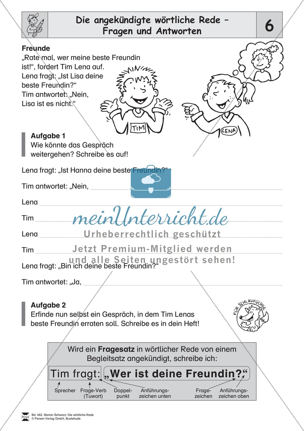 Die wörtliche Rede - Umfassendes Übungsmaterial für die 3./4. Klasse: Merkblätter, Arbeitsblätter und Lösungsblätter Preview 6