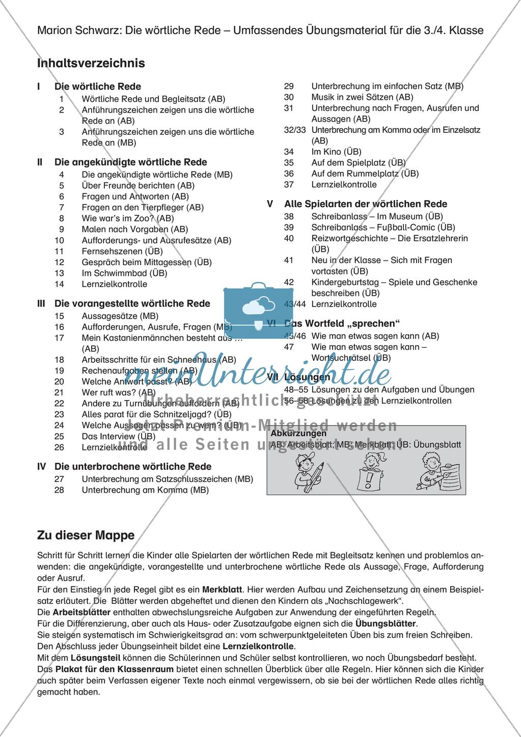 Wörtliche Rede und Begleitsatz Preview 1
