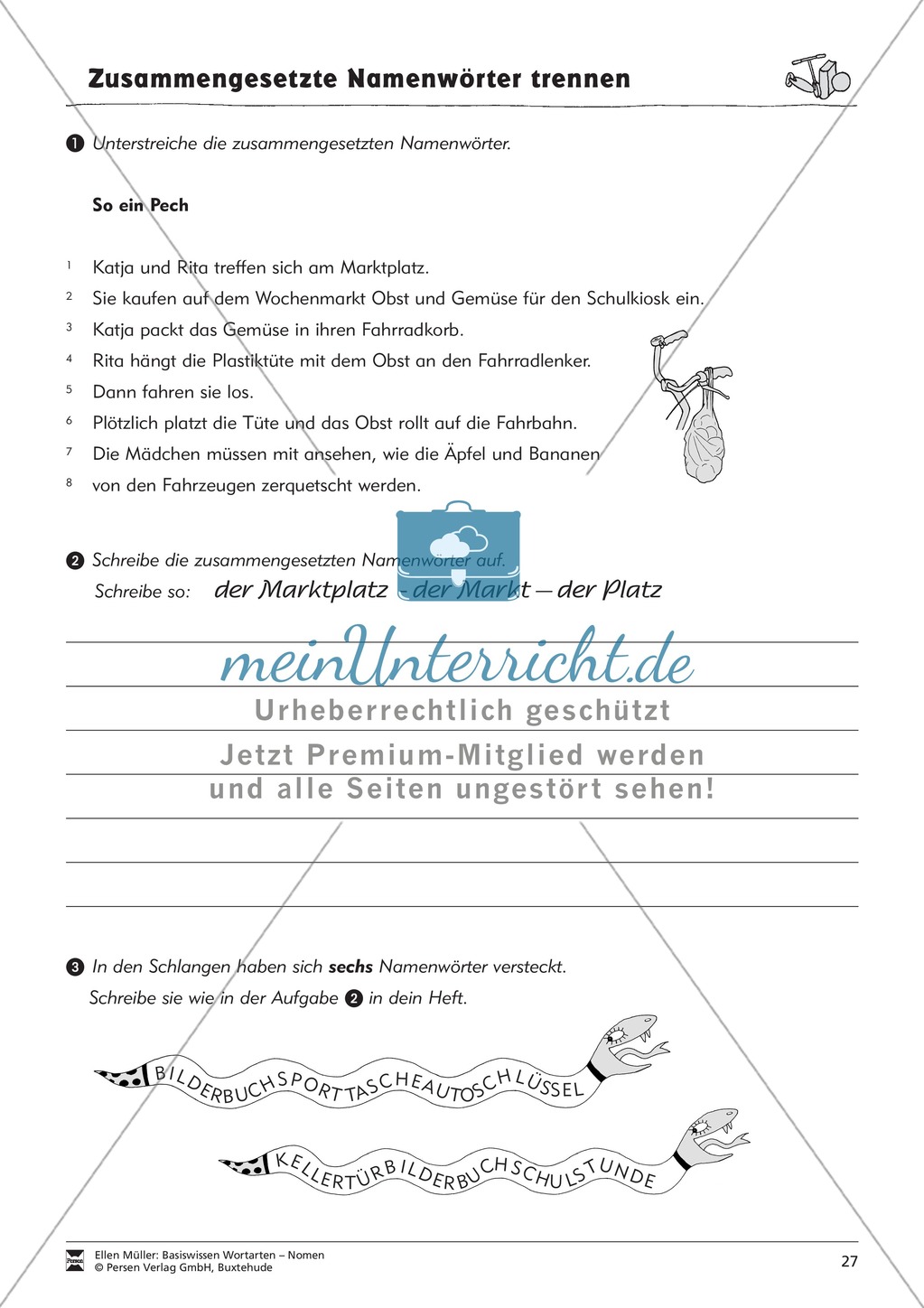 Namenwörter zusammensetzen: Arbeitsblätter Preview 12
