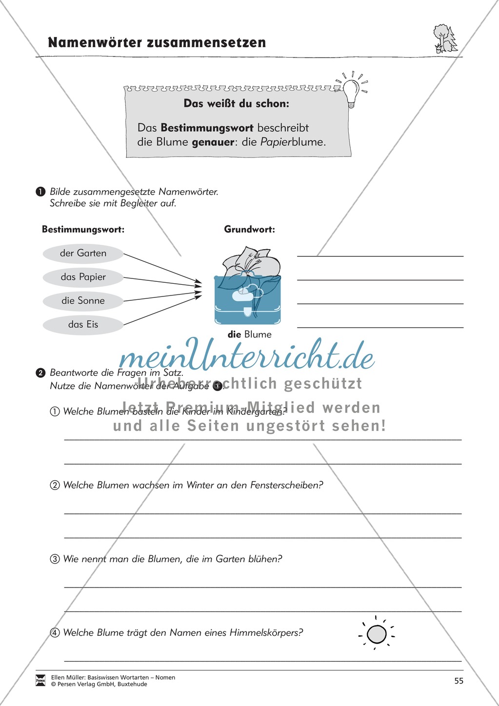 Namenwörter zusammensetzen: Arbeitsblätter Preview 18
