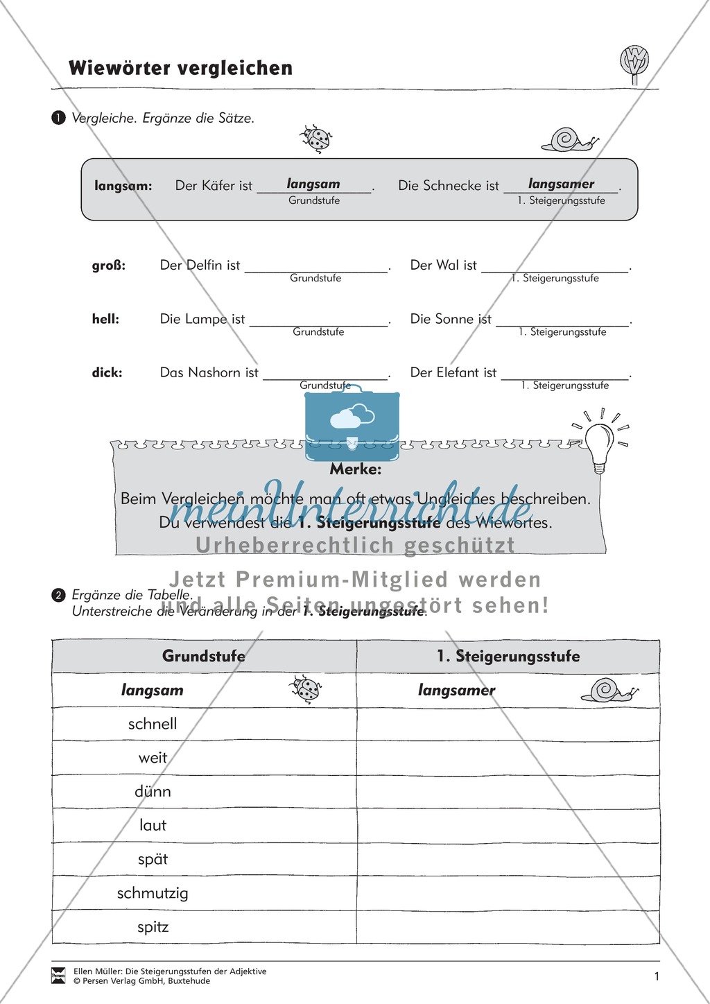 Adjektive vergleichen: Übungen Preview 1