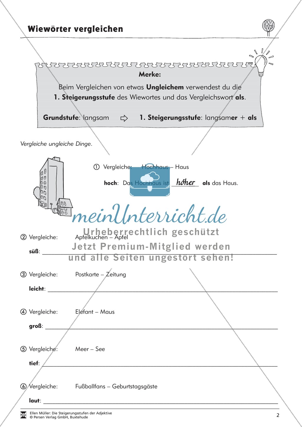 Adjektive vergleichen: Übungen Preview 2