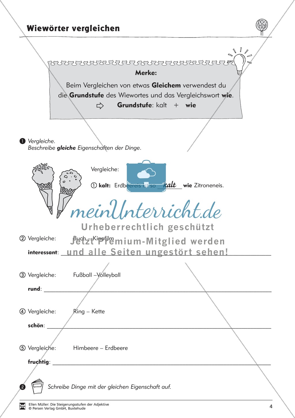 Adjektive vergleichen: Übungen Preview 4