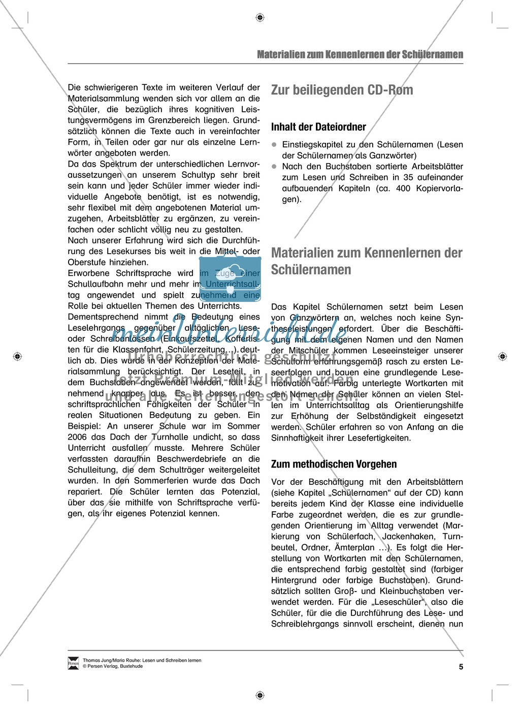 Lesen und Schreiben mit geistig behinderten Kindern Lernen: Namen merken Preview 1
