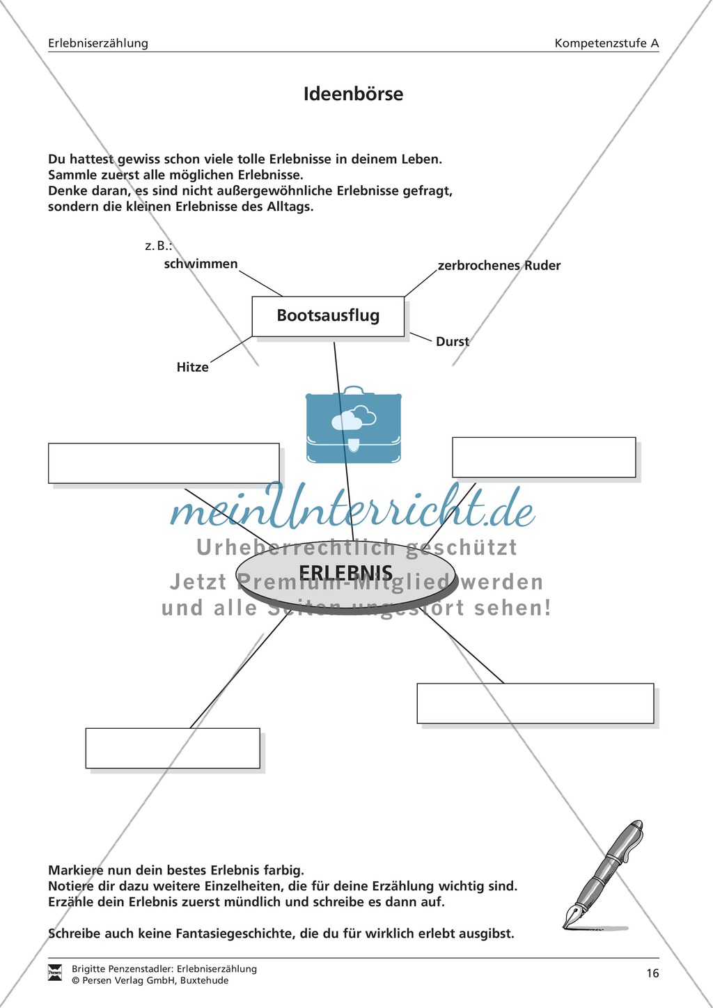 Eine Erlebniserzählung schreiben: Vom Wortfeld bis zur Erzählung (leichtes Niveau) Preview 15