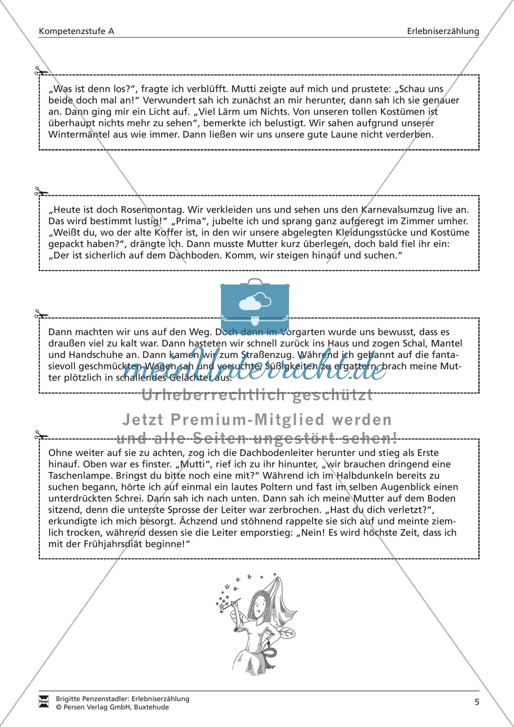Eine Erlebniserzählung schreiben: Vom Wortfeld bis zur Erzählung (leichtes Niveau) Preview 4