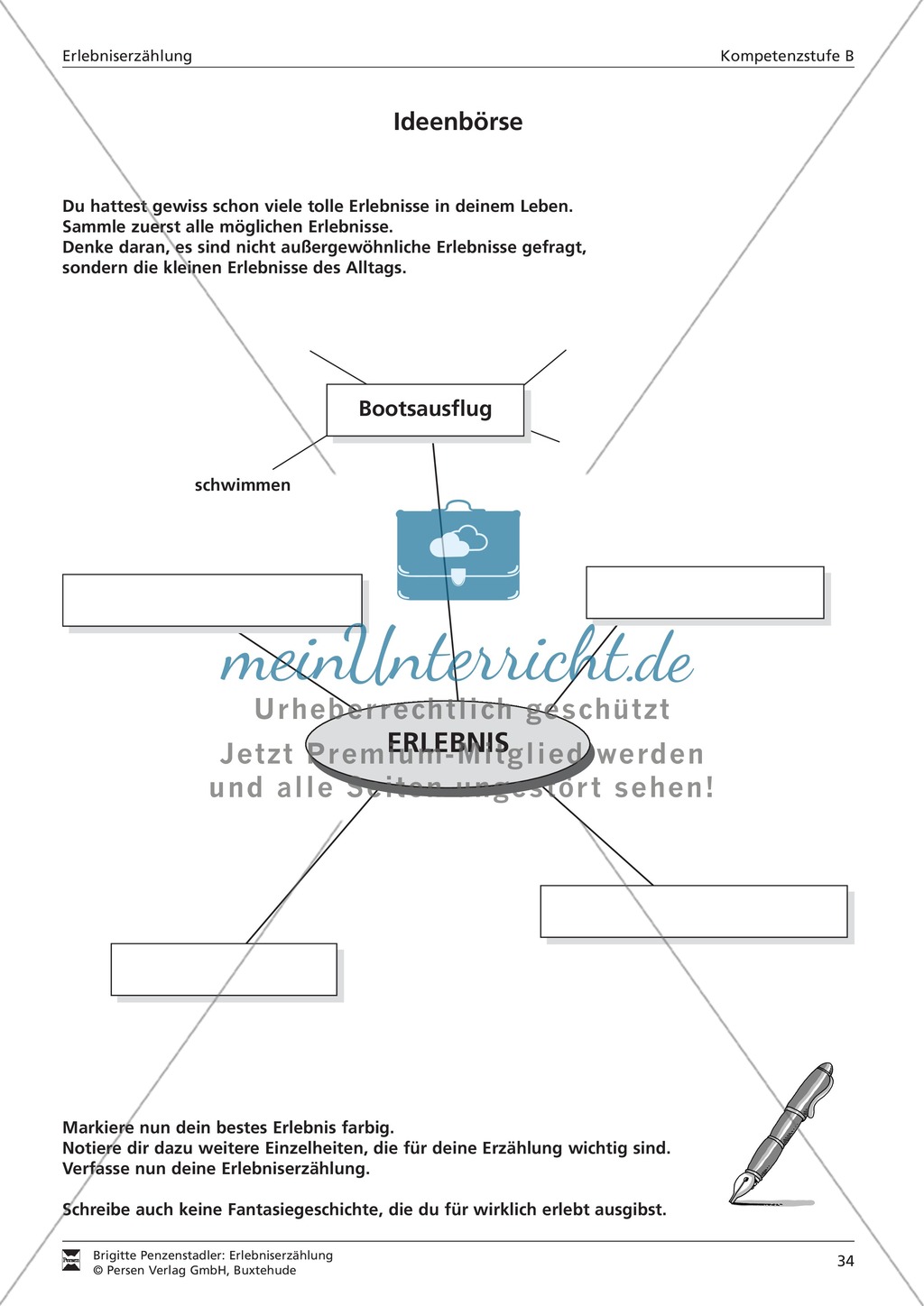 Eine Erlebniserzählung schreiben: Vom Wortfeld bis zur Erzählung (mittleres Niveau) Preview 15