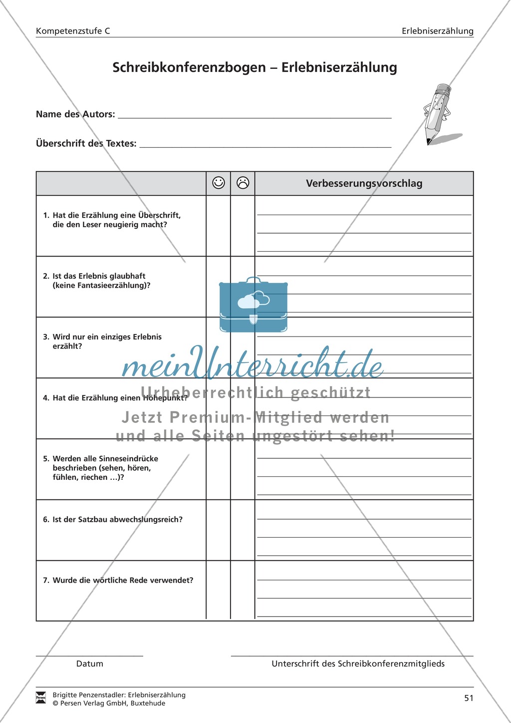 Eine Erlebniserzählung schreiben: Vom Wortfeld bis zur Erzählung (hohes Niveau) Preview 14