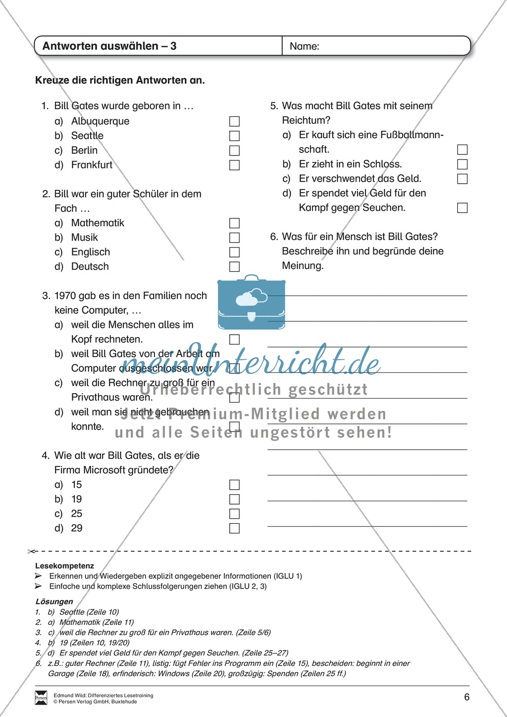 Lesetraining, Thema