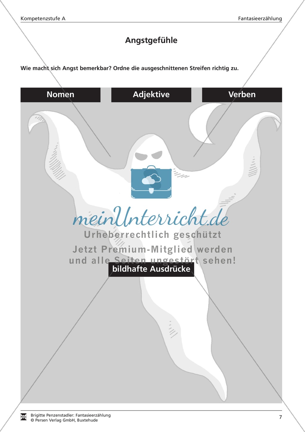 Wortarten bestimmen: Arbeitsbogen