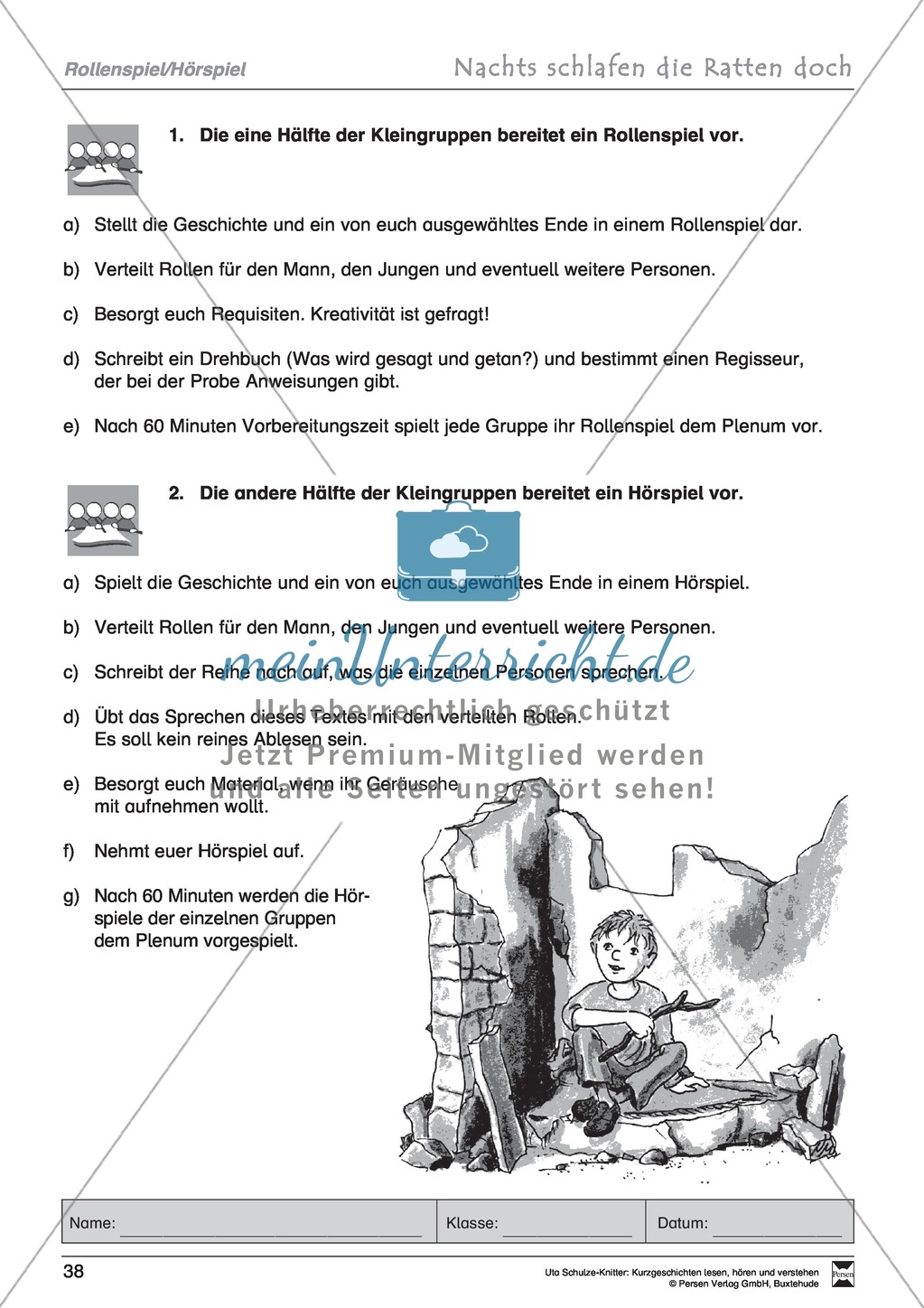 Kurzgeschichte "Nachts schlafen die Ratten doch": Text, Aufgaben, Lösung Preview 8