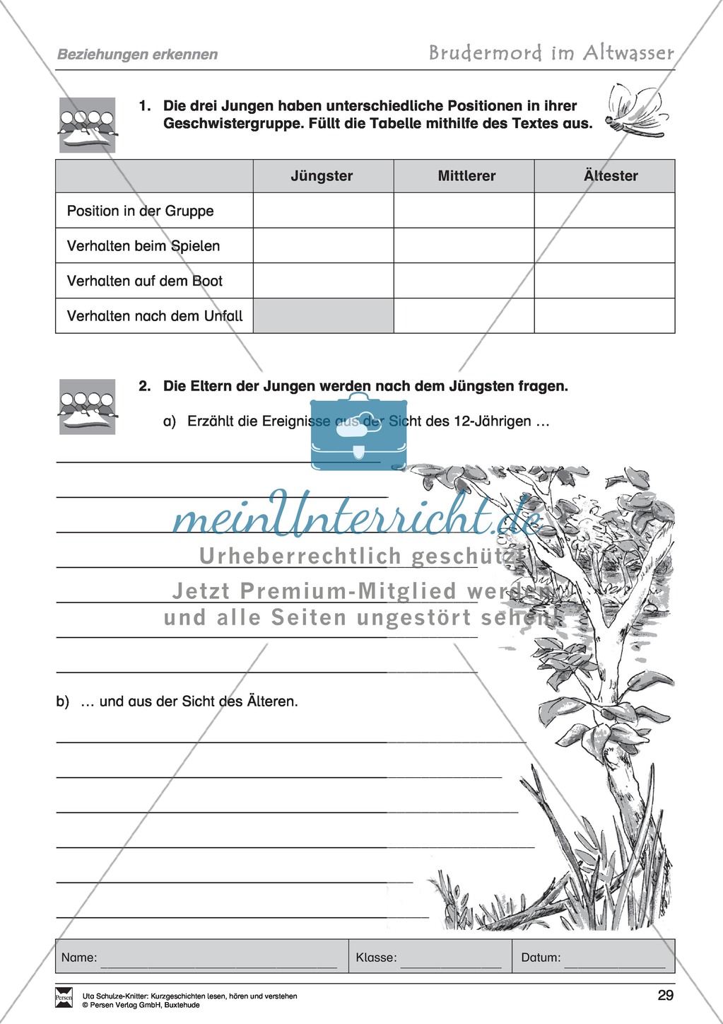 Kurzgeschichte "Brudermord im Altwasser": Text, Aufgaben, Lösung Preview 6