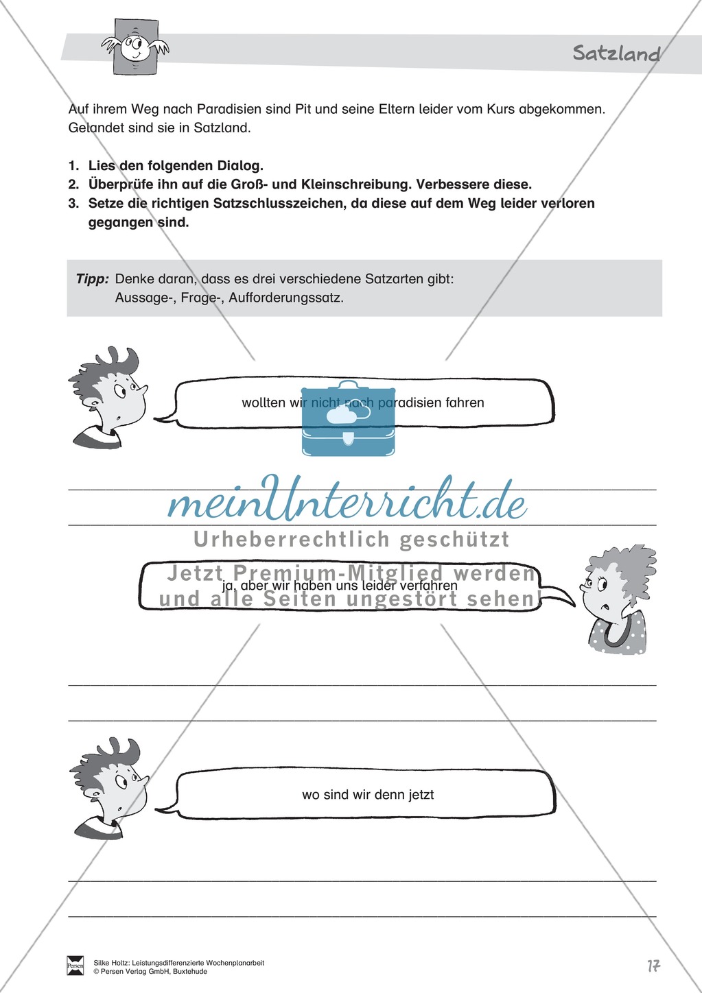 Leistungsdifferenzierte Wochenplanarbeit Rechtschreibung und Textarbeit: Übungen innerhalb einer Fantasiereise (in 3 Niveaustufen) und Lösungen Preview 12