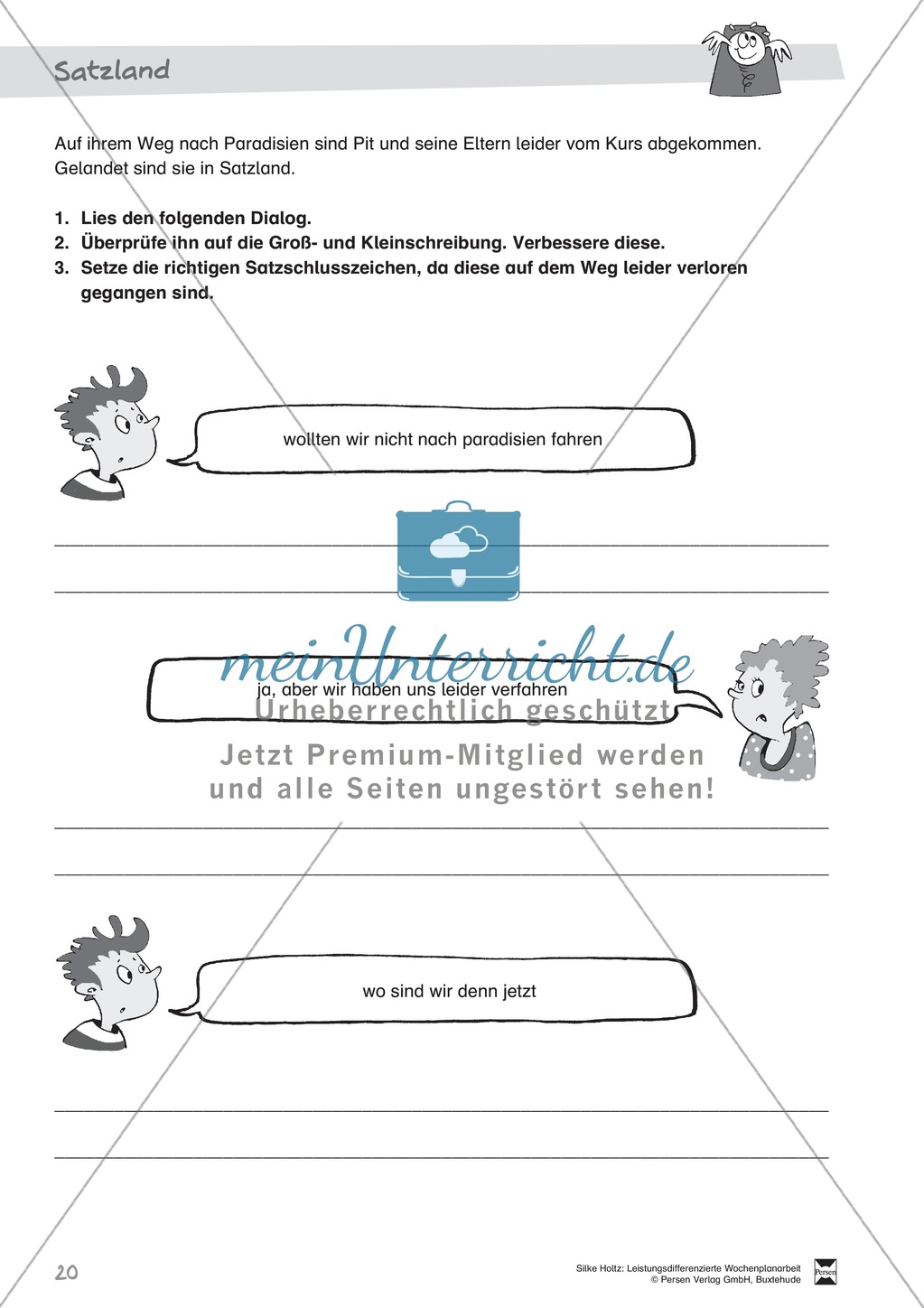 Leistungsdifferenzierte Wochenplanarbeit Rechtschreibung und Textarbeit: Übungen innerhalb einer Fantasiereise (in 3 Niveaustufen) und Lösungen Preview 15