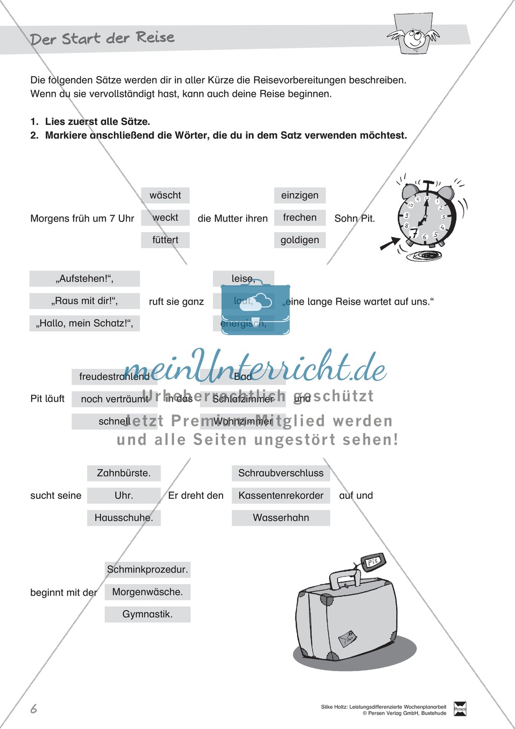 Leistungsdifferenzierte Wochenplanarbeit Rechtschreibung und Textarbeit: Übungen innerhalb einer Fantasiereise (in 3 Niveaustufen) und Lösungen Preview 1