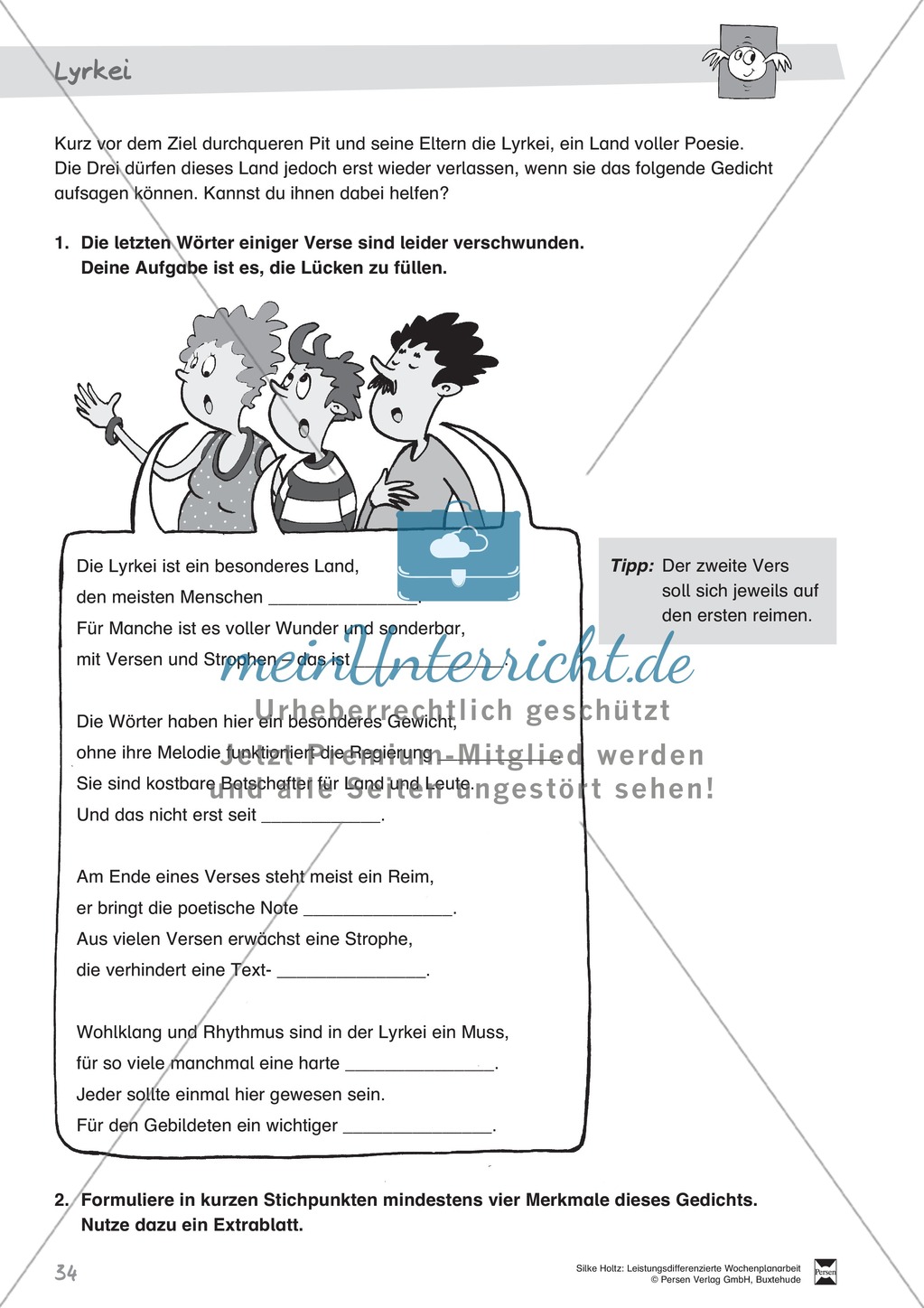 Leistungsdifferenzierte Wochenplanarbeit Rechtschreibung und Textarbeit: Übungen innerhalb einer Fantasiereise (in 3 Niveaustufen) und Lösungen Preview 29