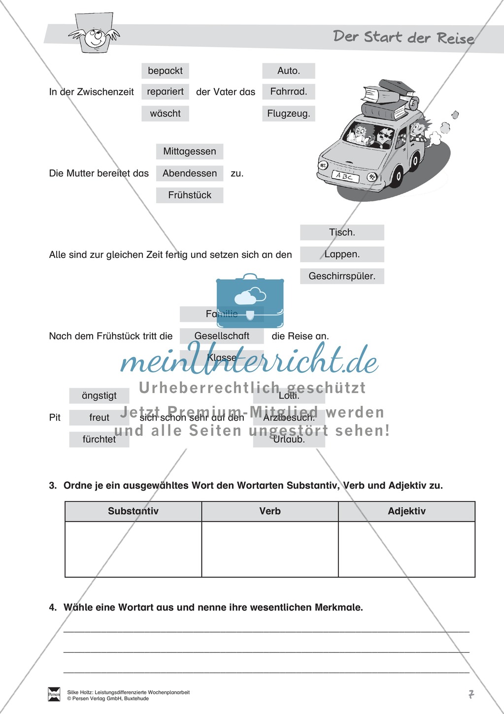 Leistungsdifferenzierte Wochenplanarbeit Rechtschreibung und Textarbeit: Übungen innerhalb einer Fantasiereise (in 3 Niveaustufen) und Lösungen Preview 2