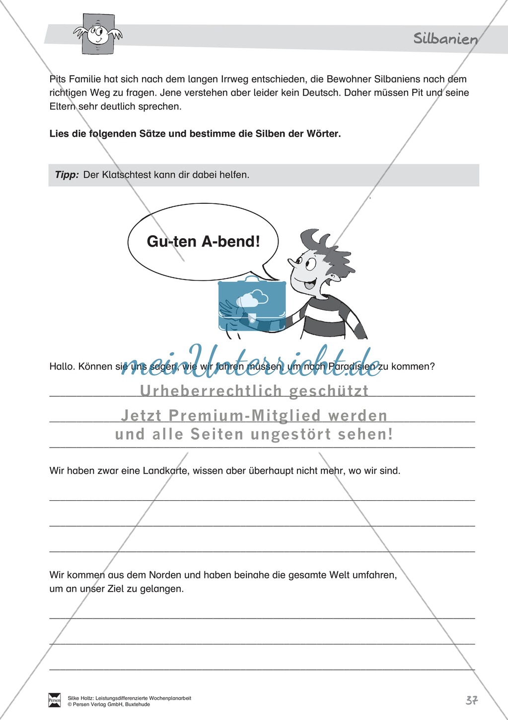 Leistungsdifferenzierte Wochenplanarbeit Rechtschreibung und Textarbeit: Übungen innerhalb einer Fantasiereise (in 3 Niveaustufen) und Lösungen Preview 32