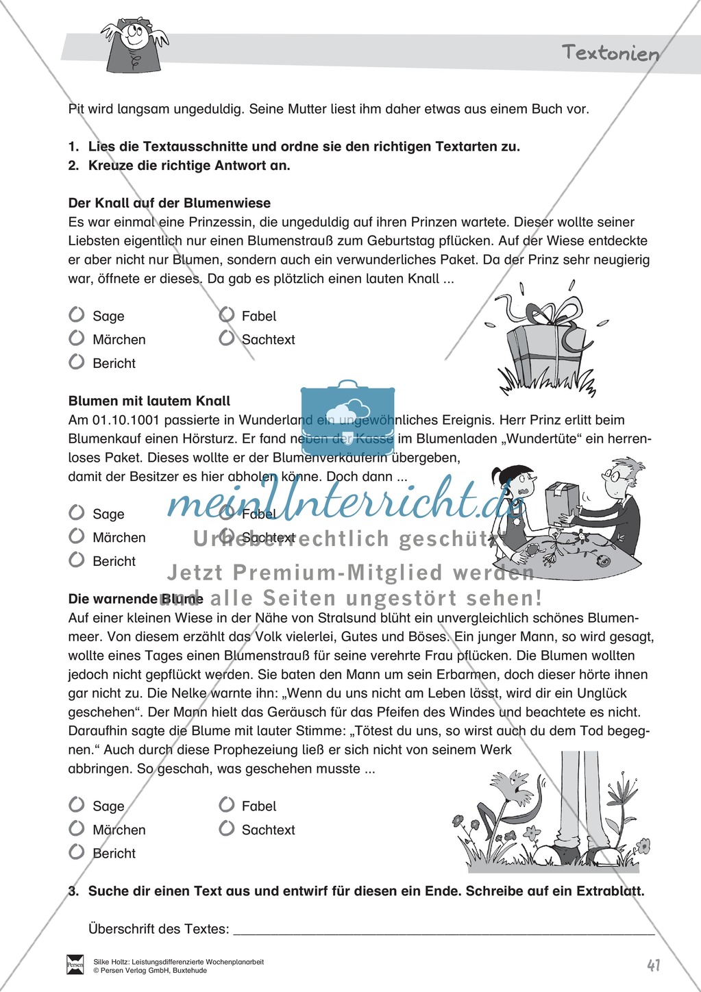 Leistungsdifferenzierte Wochenplanarbeit Rechtschreibung und Textarbeit: Übungen innerhalb einer Fantasiereise (in 3 Niveaustufen) und Lösungen Preview 36