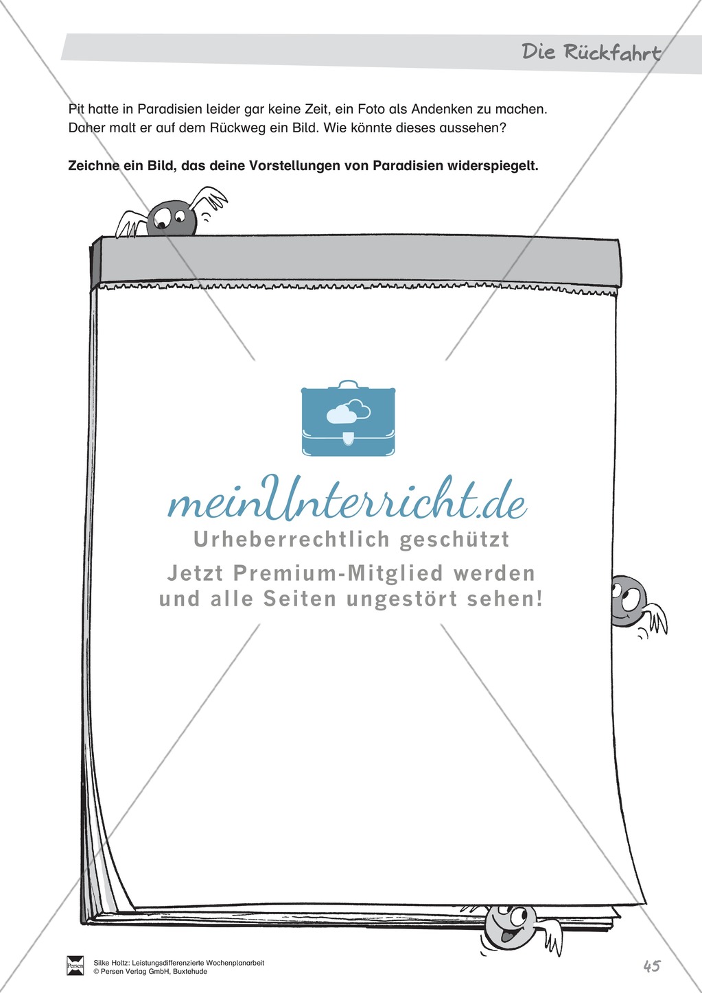 Leistungsdifferenzierte Wochenplanarbeit Rechtschreibung und Textarbeit: Übungen innerhalb einer Fantasiereise (in 3 Niveaustufen) und Lösungen Preview 40