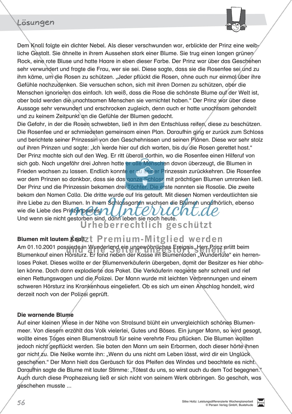 Leistungsdifferenzierte Wochenplanarbeit Rechtschreibung und Textarbeit: Übungen innerhalb einer Fantasiereise (in 3 Niveaustufen) und Lösungen Preview 51