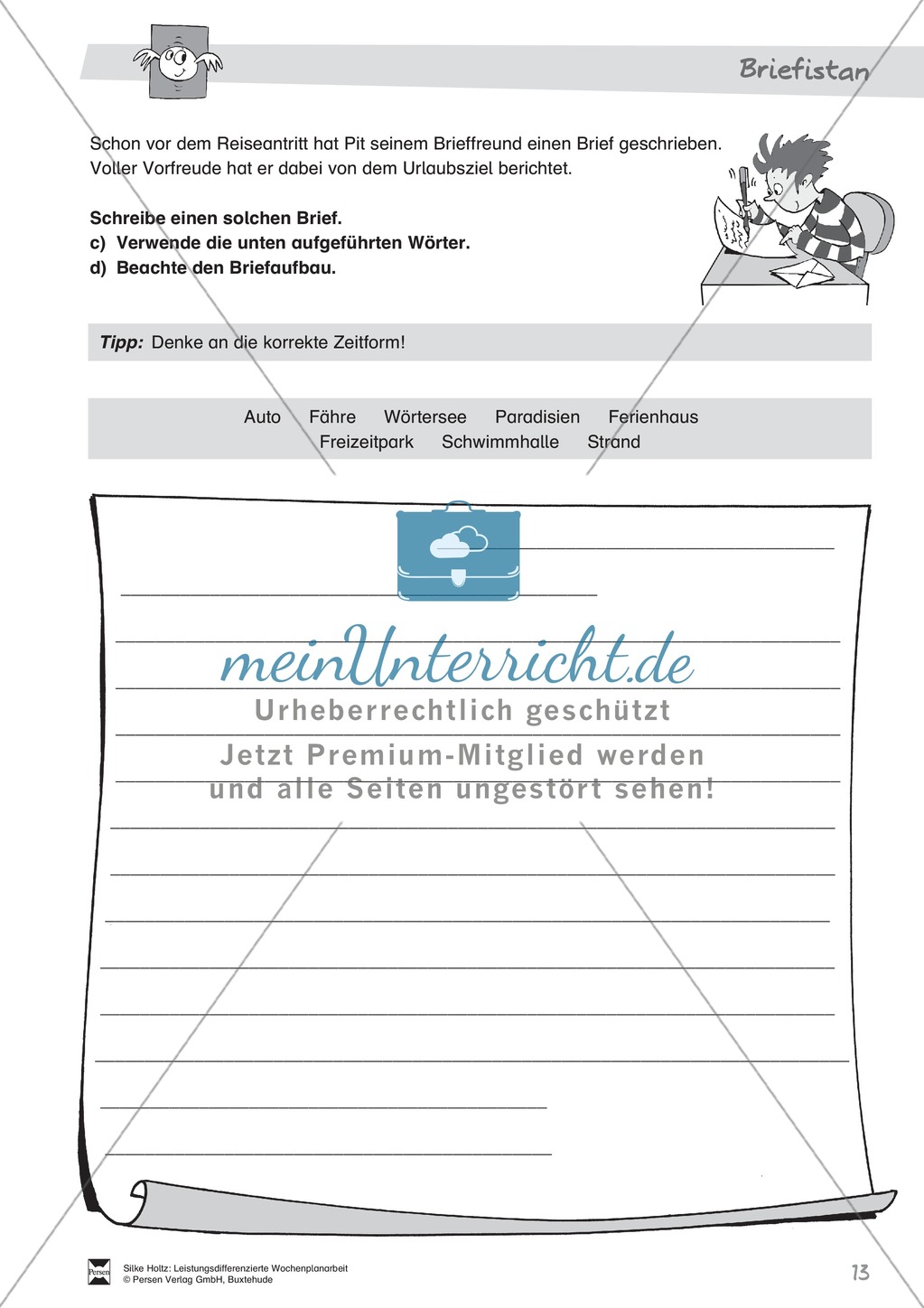 Leistungsdifferenzierte Wochenplanarbeit Rechtschreibung und Textarbeit: Übungen innerhalb einer Fantasiereise (in 3 Niveaustufen) und Lösungen Preview 8