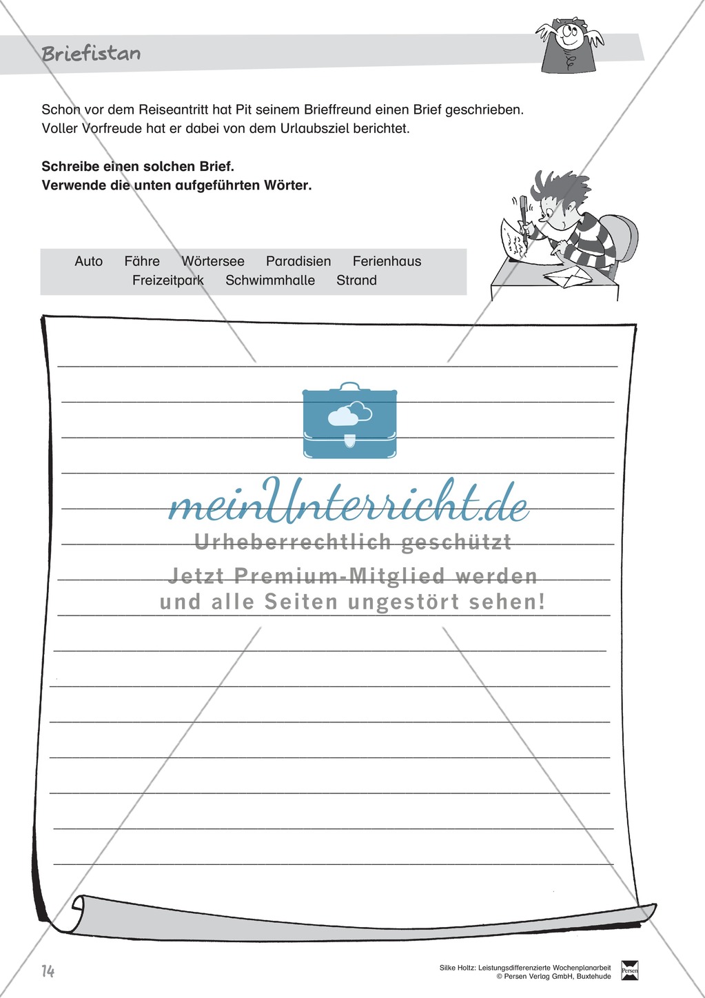 Leistungsdifferenzierte Wochenplanarbeit Rechtschreibung und Textarbeit: Übungen innerhalb einer Fantasiereise (in 3 Niveaustufen) und Lösungen Preview 9