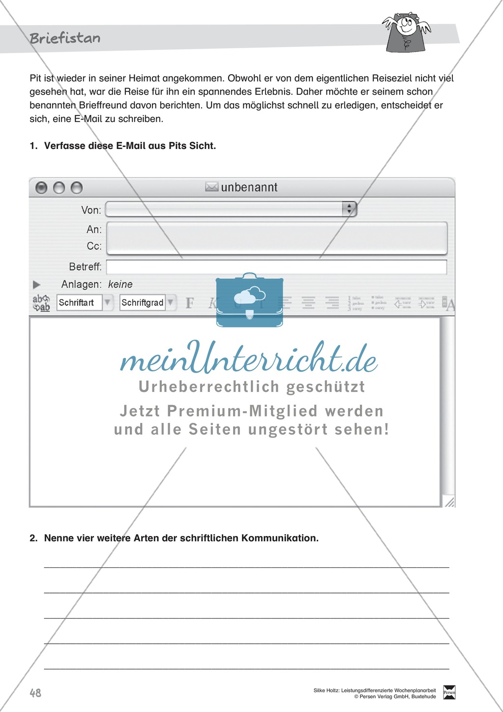 Wochenplanarbeit: Briefistan - Schriftliche Kommunikation (E-Mail) Preview 3