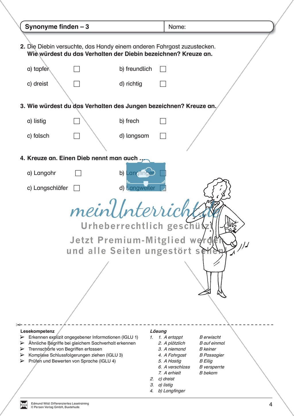 Lesetraining, Thema