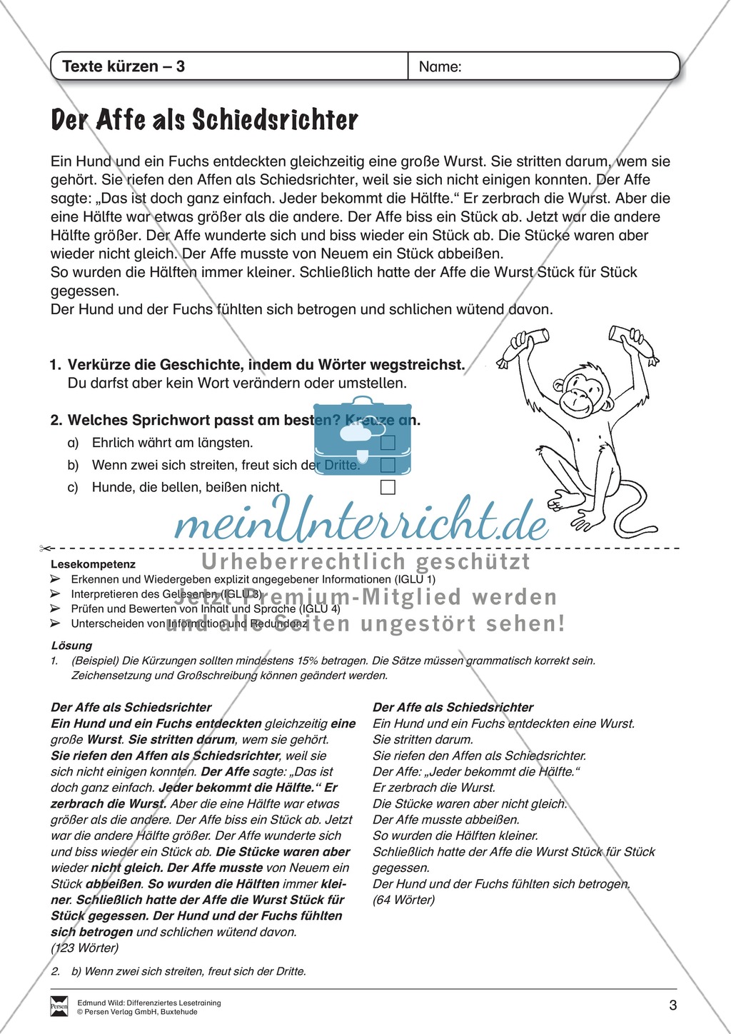 Lesetraining, Thema