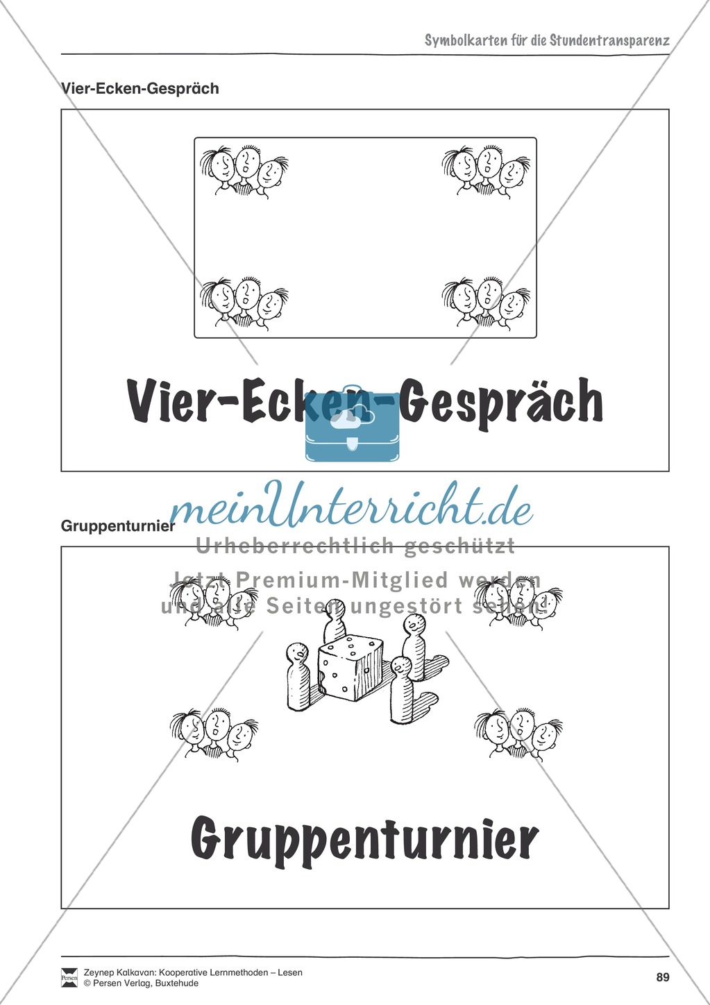 Kooperative Leseförderung: Arbeitshilfen + Symbolkarten für Gruppeneinteilung Preview 8