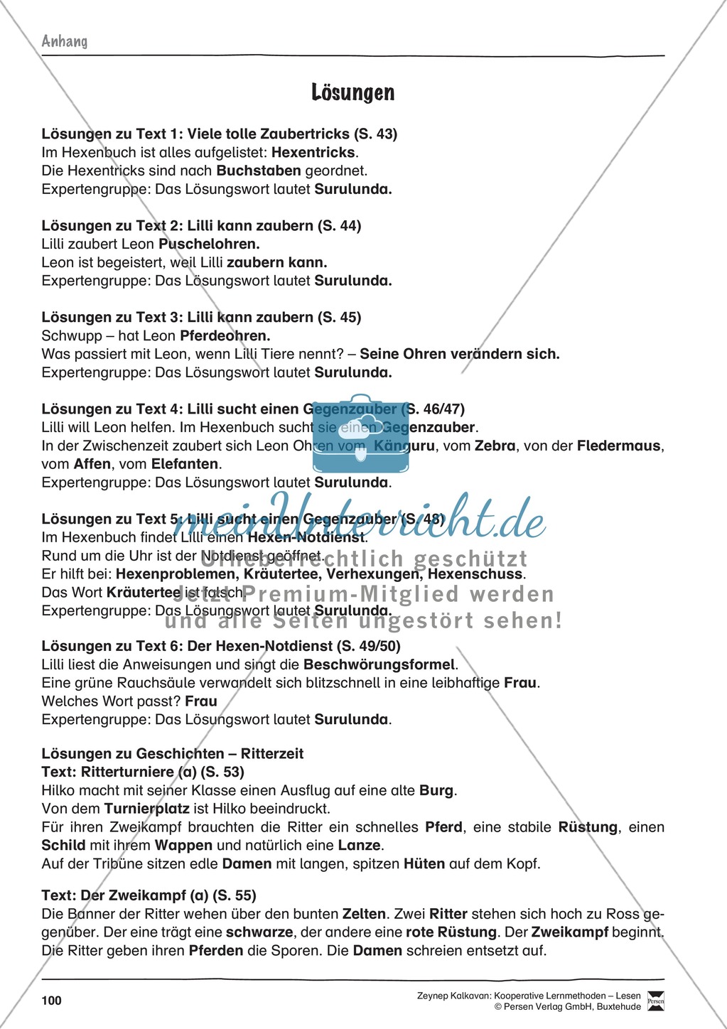 Unterrichtsbeispiele: Geschichten - Ritterzeit: Arbeitshinweise, Lesetexte, Gruppenkarten, Arbeitsblätter und Lösungen Preview 11