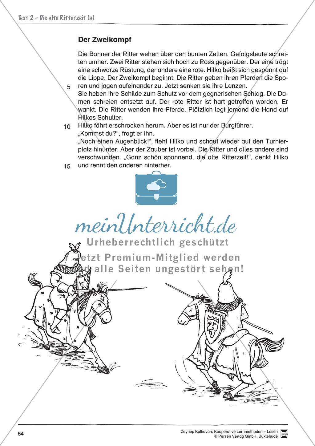 Unterrichtsbeispiele: Geschichten - Ritterzeit: Arbeitshinweise, Lesetexte, Gruppenkarten, Arbeitsblätter und Lösungen Preview 4