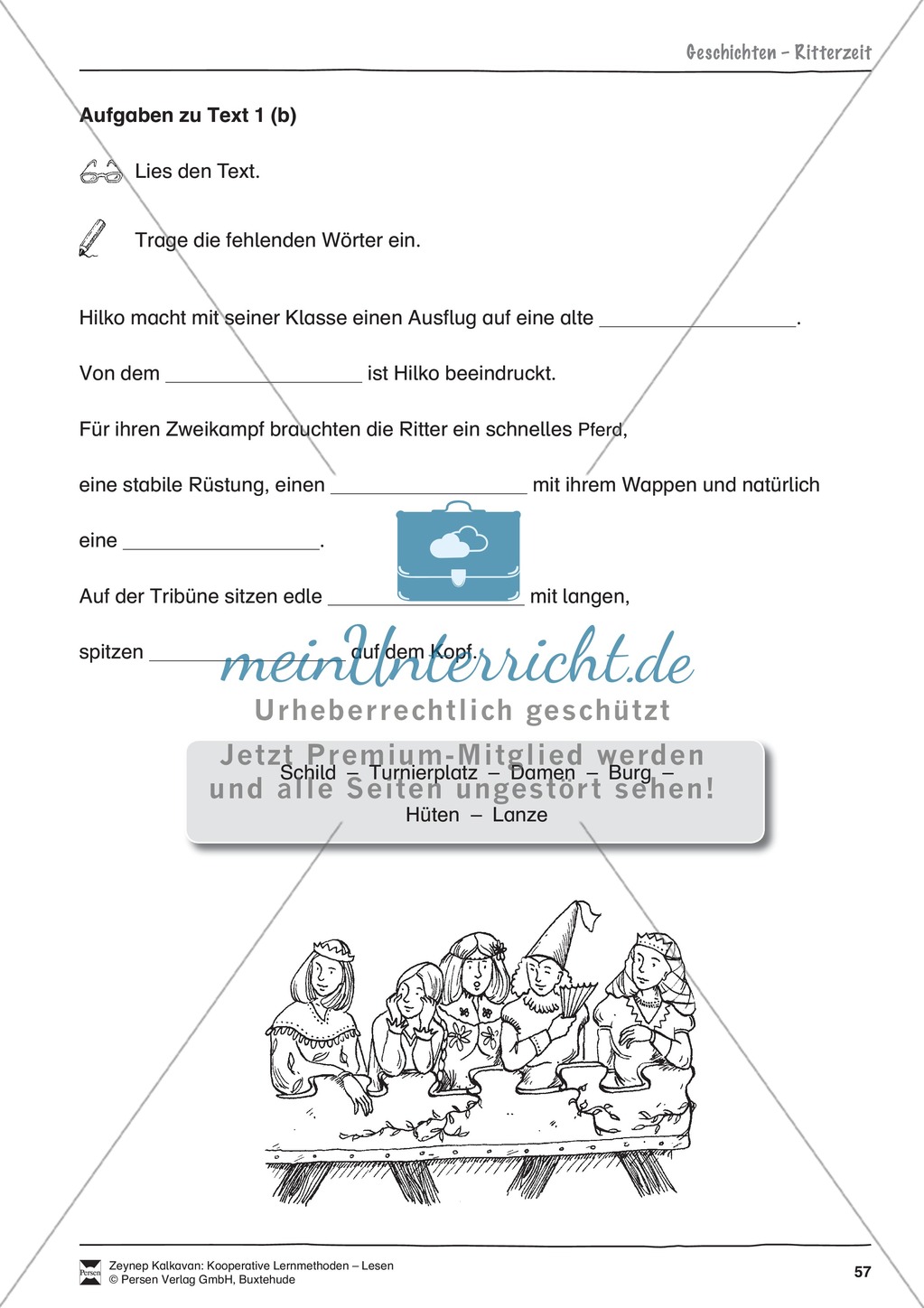 Unterrichtsbeispiele: Geschichten - Ritterzeit: Arbeitshinweise, Lesetexte, Gruppenkarten, Arbeitsblätter und Lösungen Preview 7