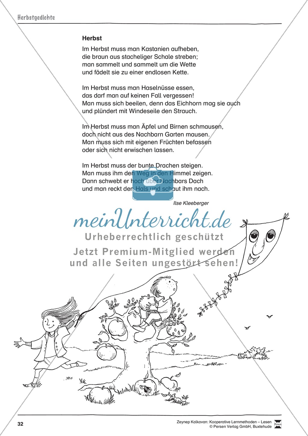 Unterrichtsbeispiele: Herbstgedichte: Arbeitshinweise und Arbeitskarten Preview 3