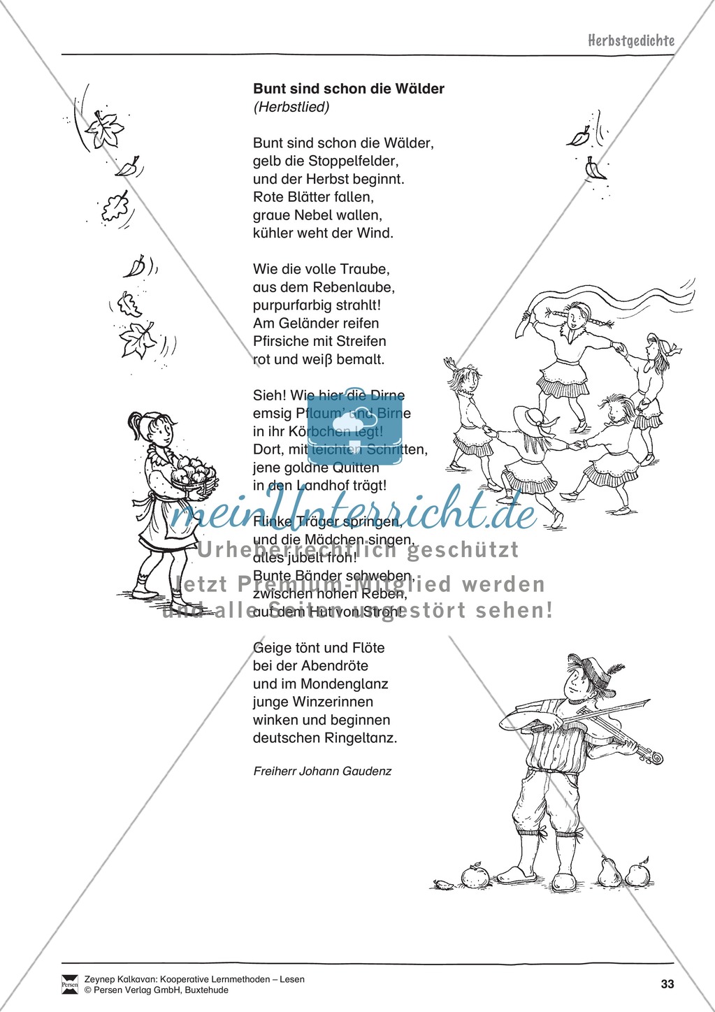 Unterrichtsbeispiele: Herbstgedichte: Arbeitshinweise und Arbeitskarten Preview 4