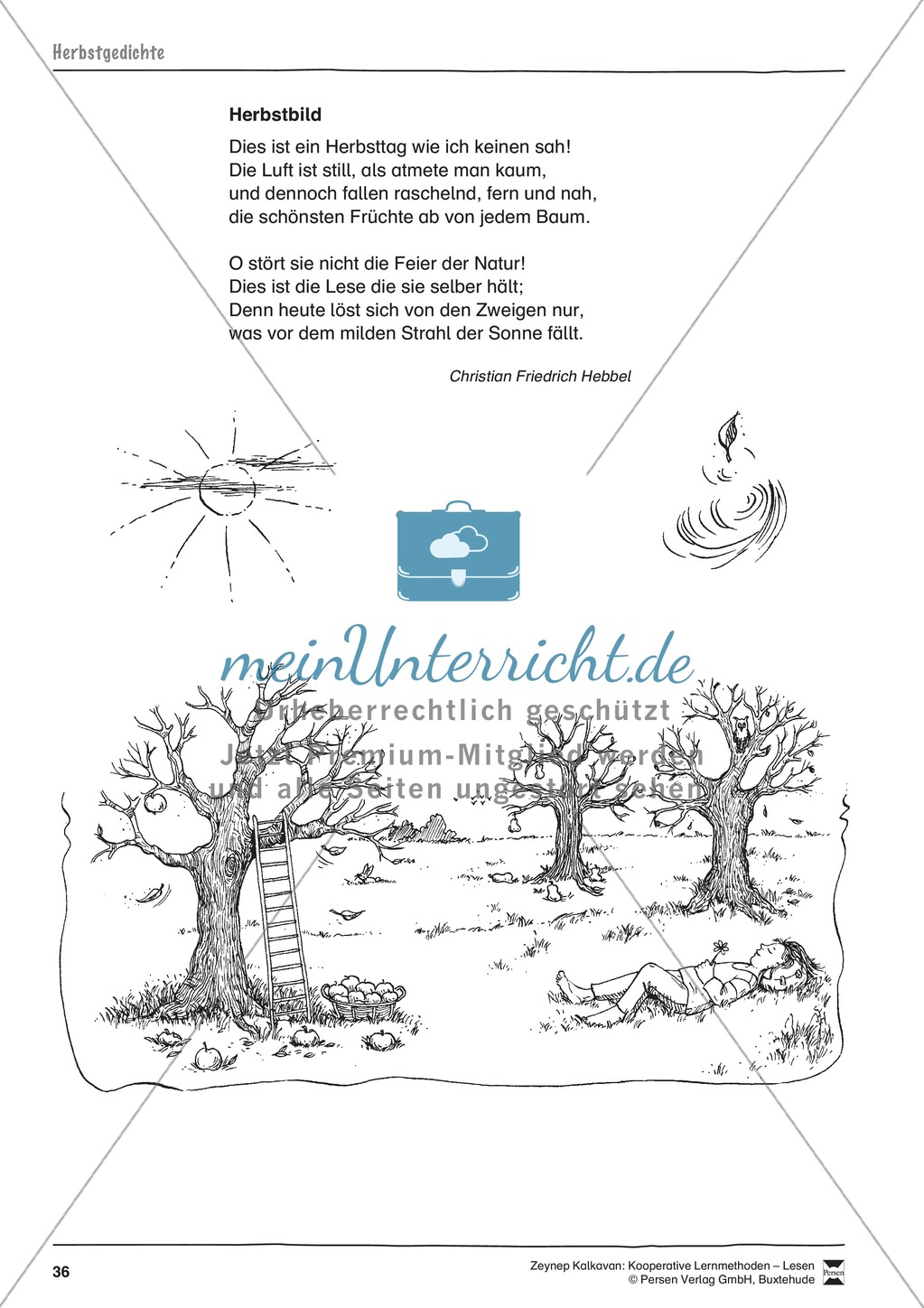 Unterrichtsbeispiele: Herbstgedichte: Arbeitshinweise und Arbeitskarten Preview 7