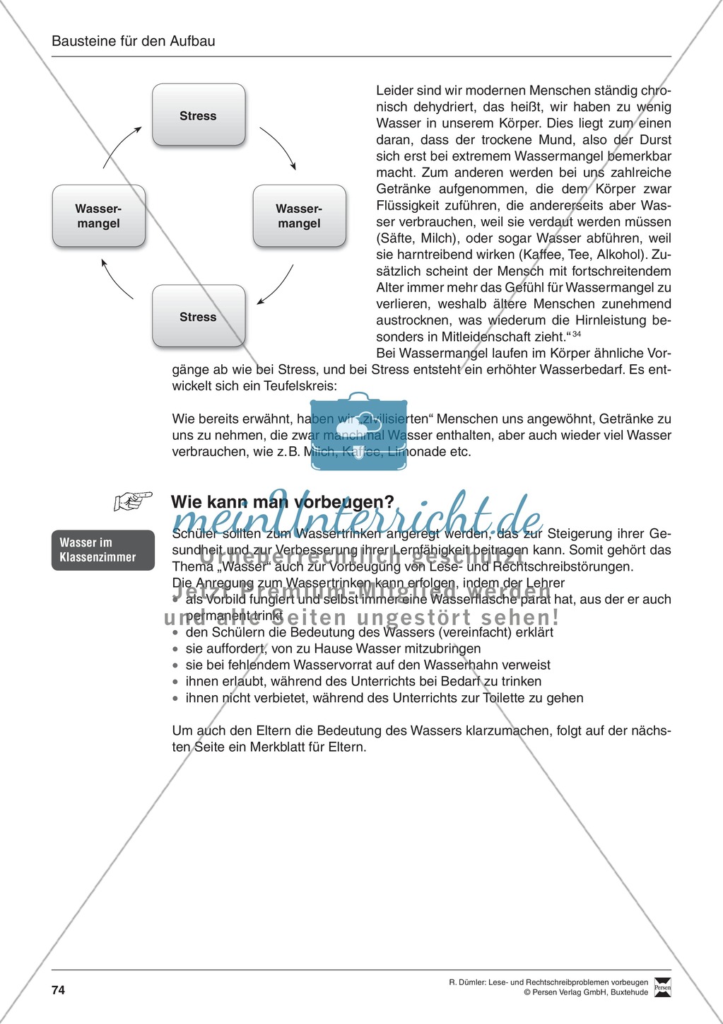 Bausteine für den Aufbau: Betriebsstoff Wasser, Merkblatt für Eltern Preview 2