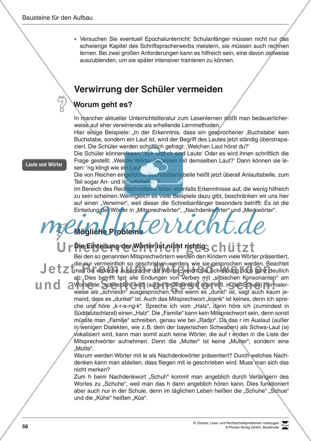 Bausteine für den Aufbau: Verwirrung der Schüler vermeiden Preview 1