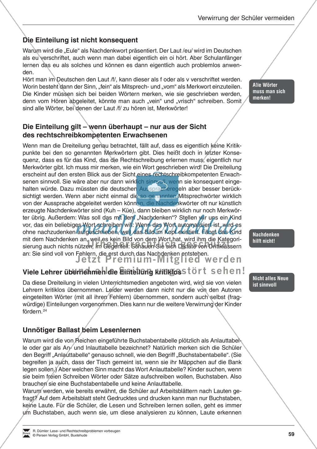 Bausteine für den Aufbau: Verwirrung der Schüler vermeiden Preview 2