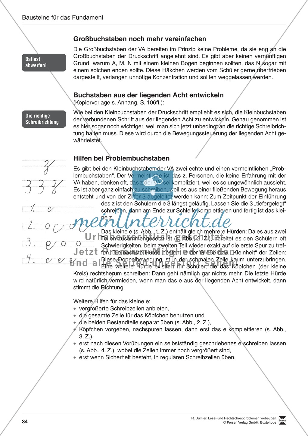 Bausteine für das Fundament: Sicherheit bei der Schreibschrift, Merkblatt für Eltern Preview 4