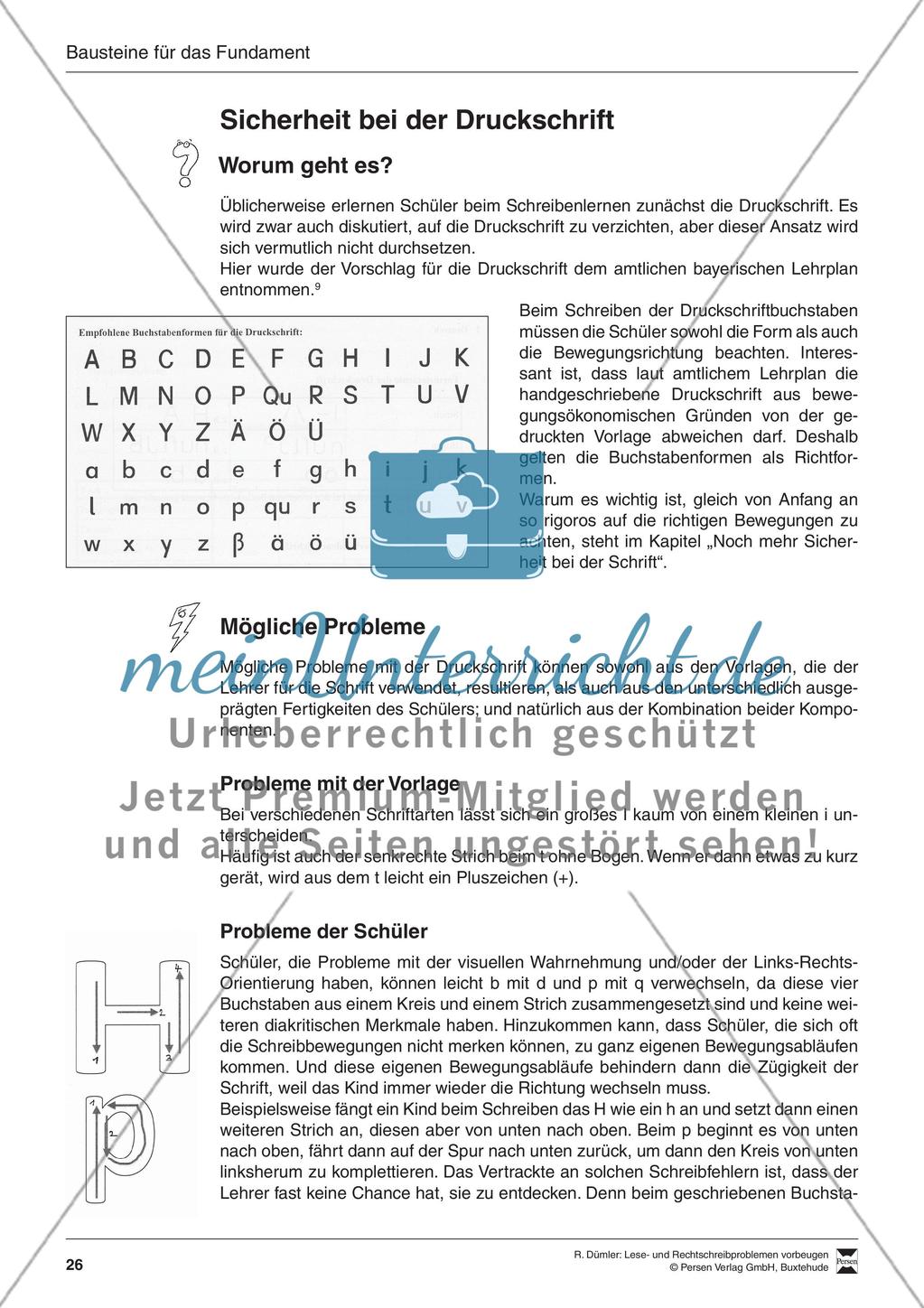 Bausteine für das Fundament: Sicherheit bei der Druckschrift, Merkblatt für Eltern Preview 1