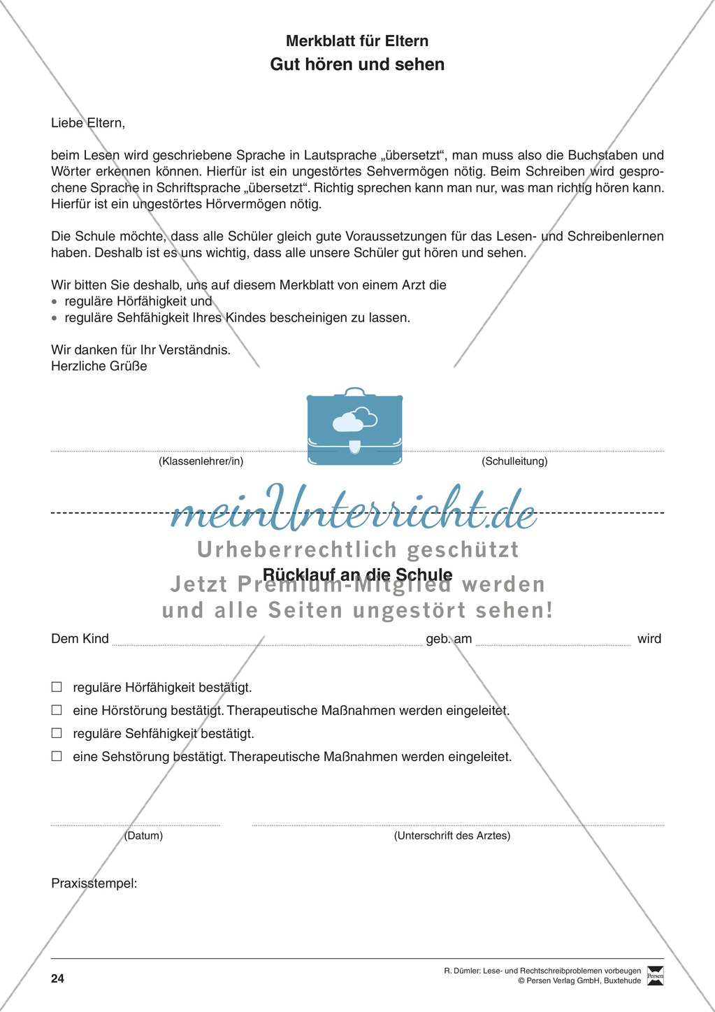 Bausteine für das Fundament: Erziehung zur Schriftsprachkultur, Merkblätter Eltern und Elternbrief Preview 4