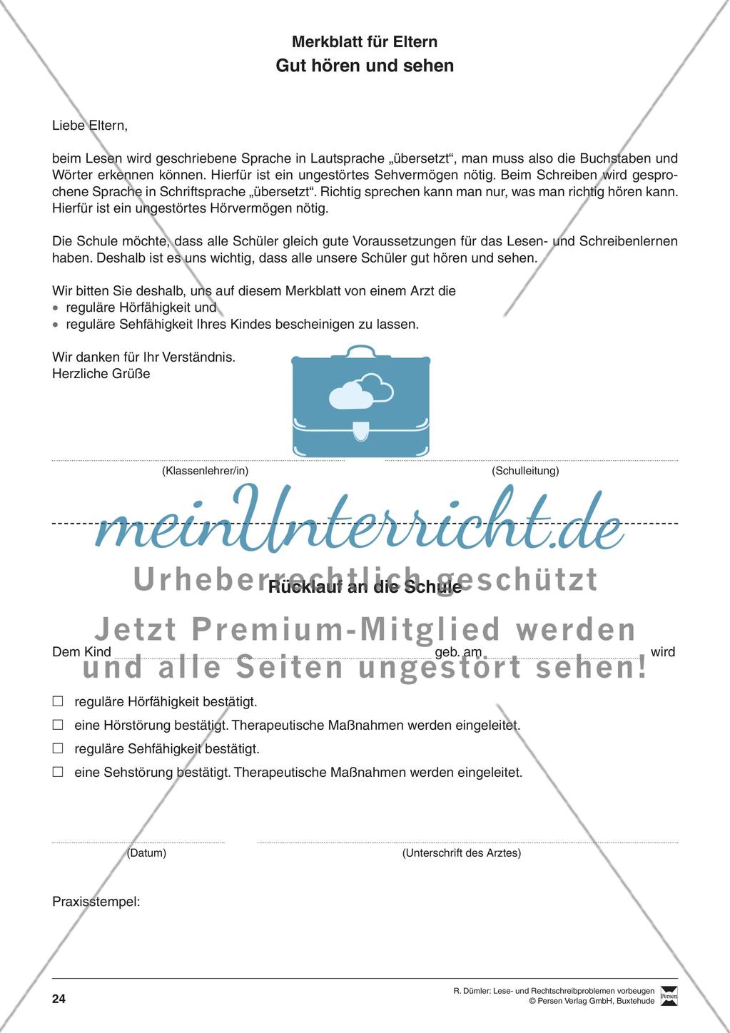Bausteine für das Fundament: Erziehung zur Schriftsprachkultur, Merkblätter Eltern und Elternbrief Preview 4
