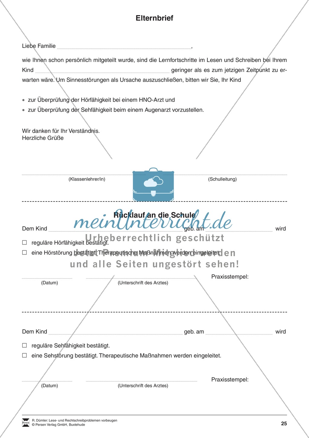 Bausteine für das Fundament: Erziehung zur Schriftsprachkultur, Merkblätter Eltern und Elternbrief Preview 5